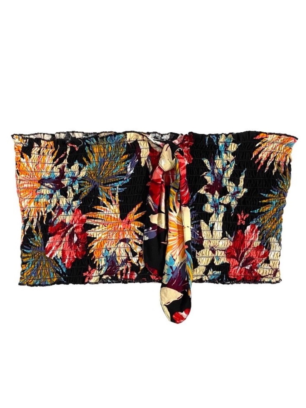 Lascana for Venus | Tropical Floral Print Cropped Sleeveless Tube-Top Sz Medium